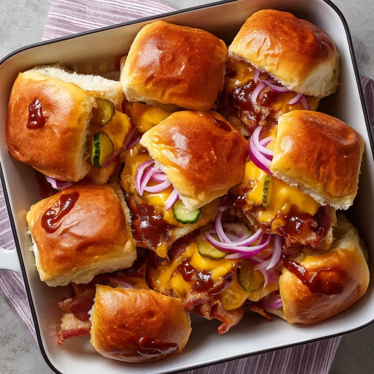 A plate of food with cheese and bacon.