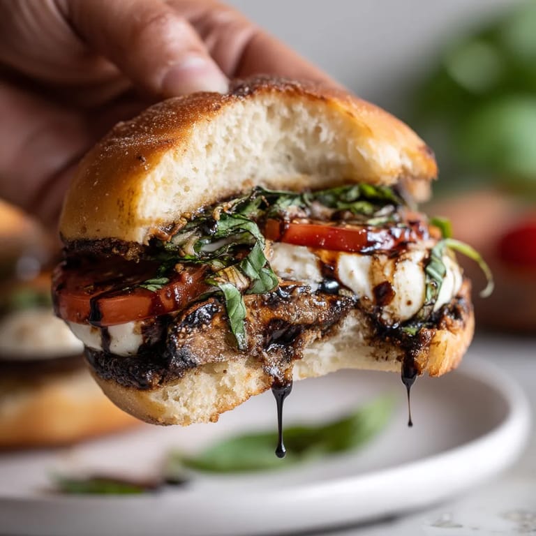 A hand holding a sandwich with sauce dripping out.
