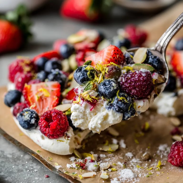 A spoon full of berries and nuts.
