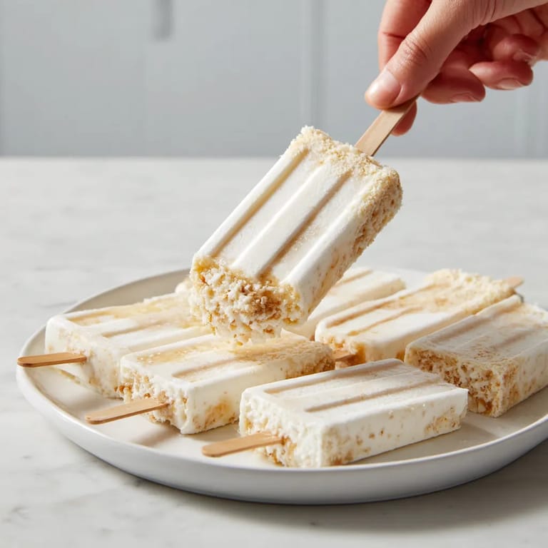 A person holding a popsicle stick with a popsicle on it.