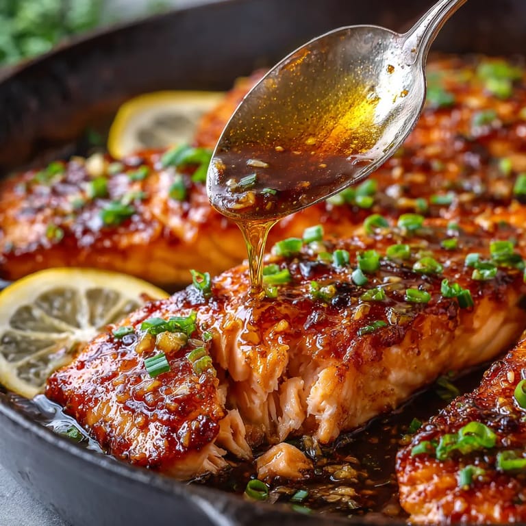 A spoon is being used to pour sauce on a piece of meat.