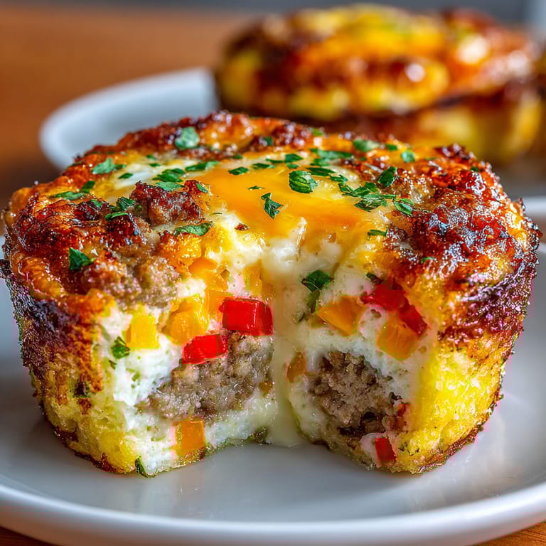 A plate of sausage and egg bites.