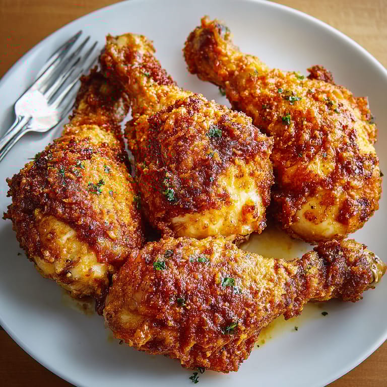 A plate of spicy garlic chicken drumsticks.