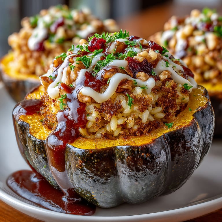 A plate of food with a pumpkin on it.