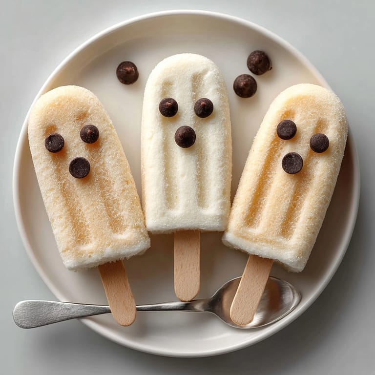 Homemade Boo-nana Yogurt Ghost Pops: Healthy, frosty banana treats decorated with chocolate faces.