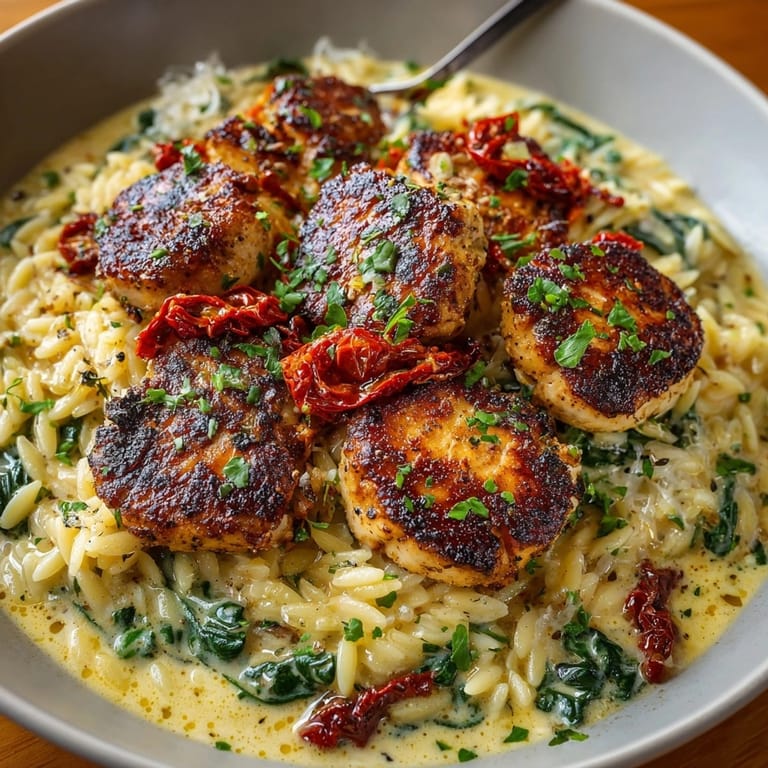 Delicious creamy One-Pan Marry Me Chicken Orzo, tender orzo, perfect for a quick dinner.