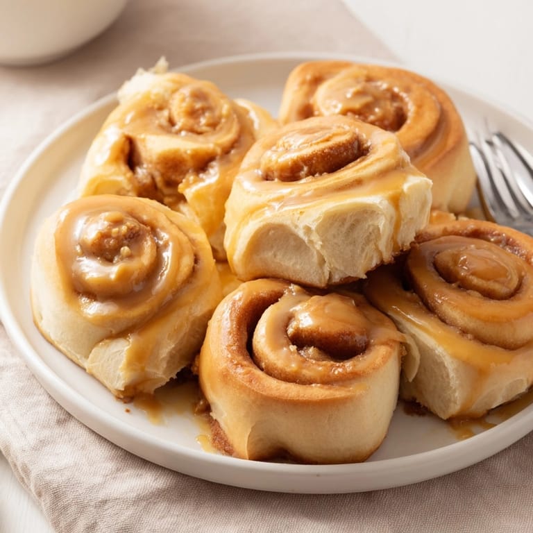 Warm, gooey Peanut Butter Maple Breakfast Rolls, fluffy and perfect for brunch.