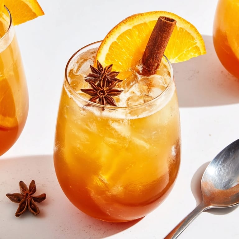 Making vibrant, bubbly Cinnamon-Spiced Chai Fizz at home; a warm autumn refreshment.