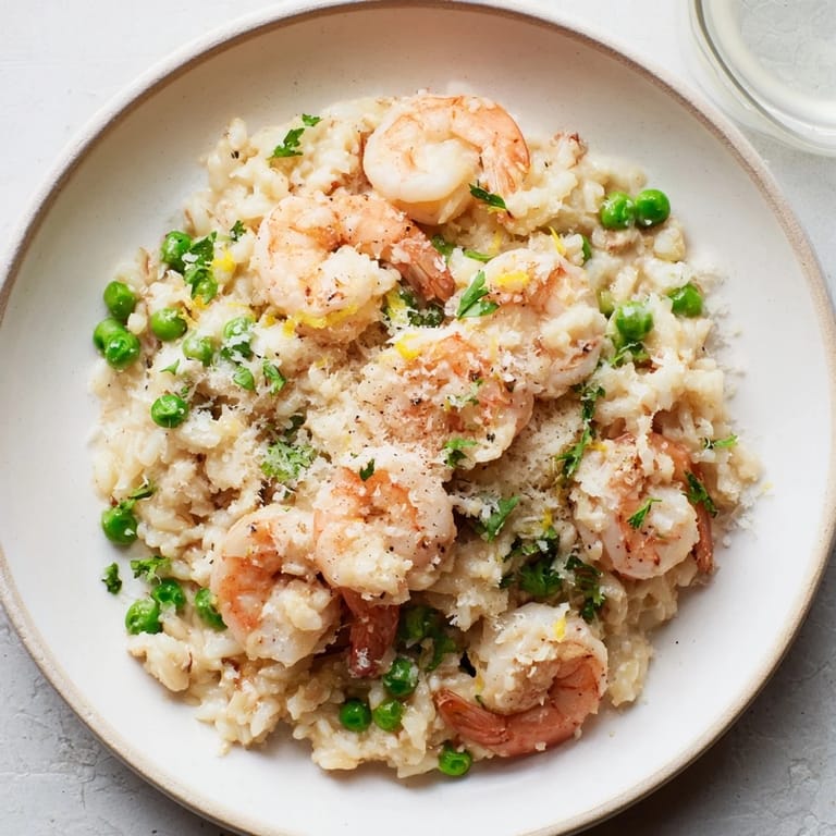 Delicious shrimp Parmesan rice skillet, perfect for a comforting weeknight dinner.