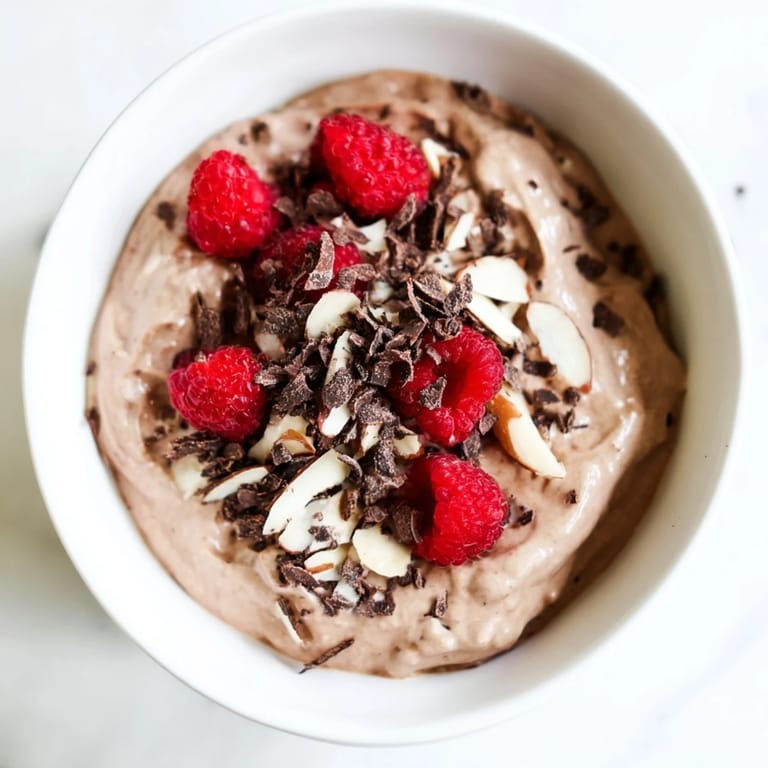 Enjoy thick and chilled No-Bake Cottage Cheese Chocolate Mousse, a quick and delicious dessert option.