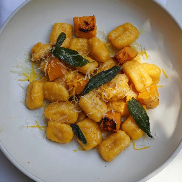 Imagine the flavors: comforting, delicious Rustic Butternut Squash & Sage Brown Butter Gnocchi, ready to eat!