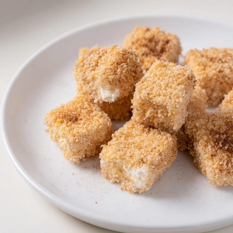 Perfectly cooked crispy tofu nuggets with a warm holiday spice dip, ready for a delicious vegan snack.