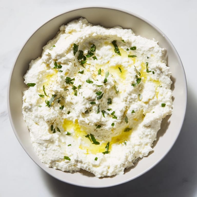 Close-up of a delightful Whipped Feta Dip, ready to scoop with crackers, a perfect appetizer.