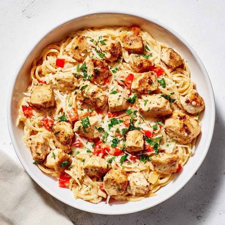 Tender chicken and spicy Cajun flavors combined in this easy one-pot Cajun Chicken Alfredo Orzo.