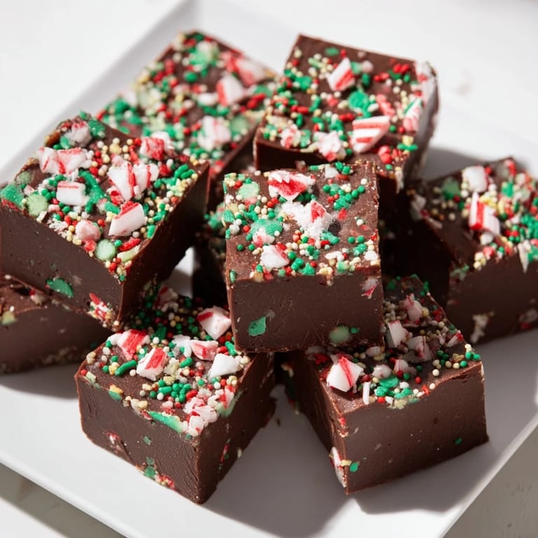 Sweet, decadent serving of homemade 3-Ingredient Christmas fudge; a delicious holiday dessert, ready to enjoy.