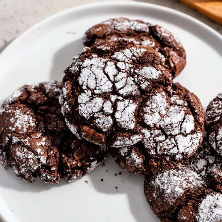 These air-fried Chocolate Crinkle Cookies feature a crackled top and fudgy center, perfect with morning coffee.