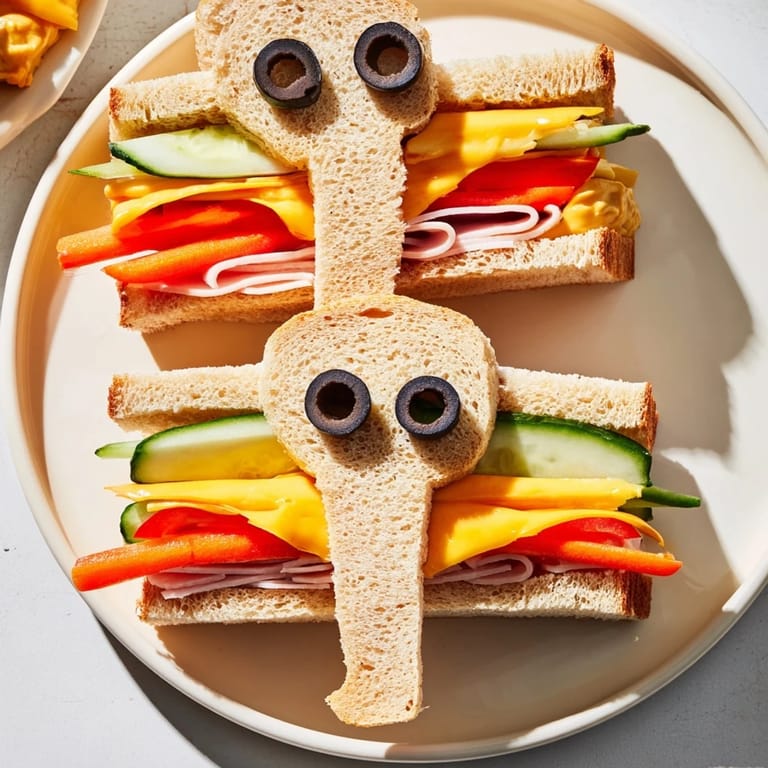 Festive Big Top Elephant Sandwiches, a fun party platter with carrot trunks and baby carrots.
