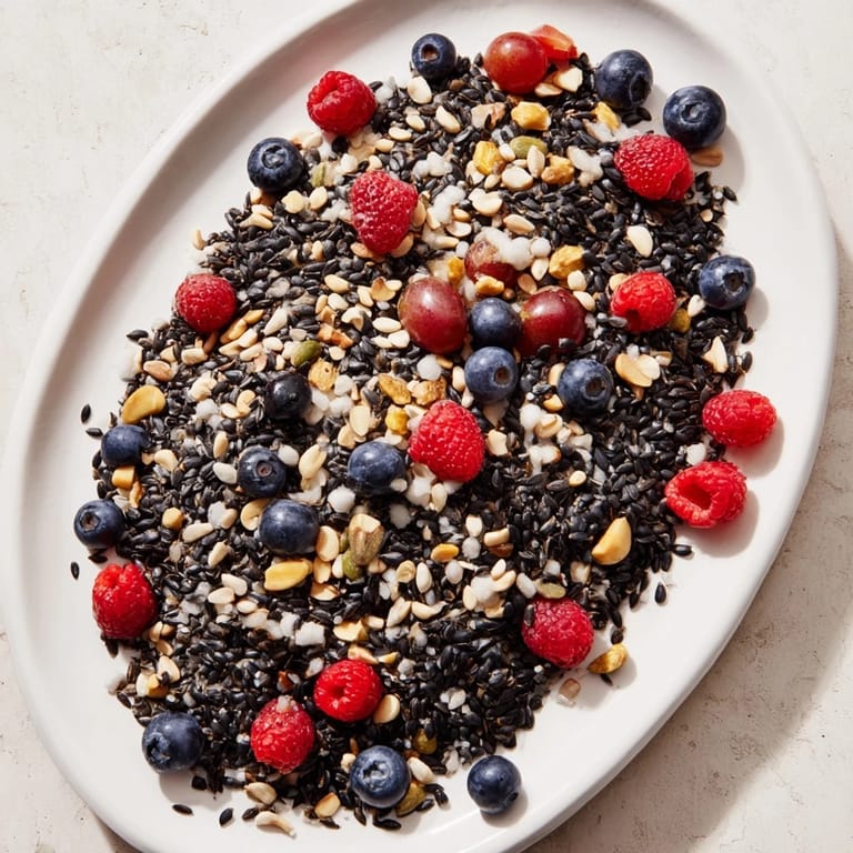 Fresh, juicy berries and seeds displayed on a Singing Bird Seed & Berry Platter, ready for hungry birds.