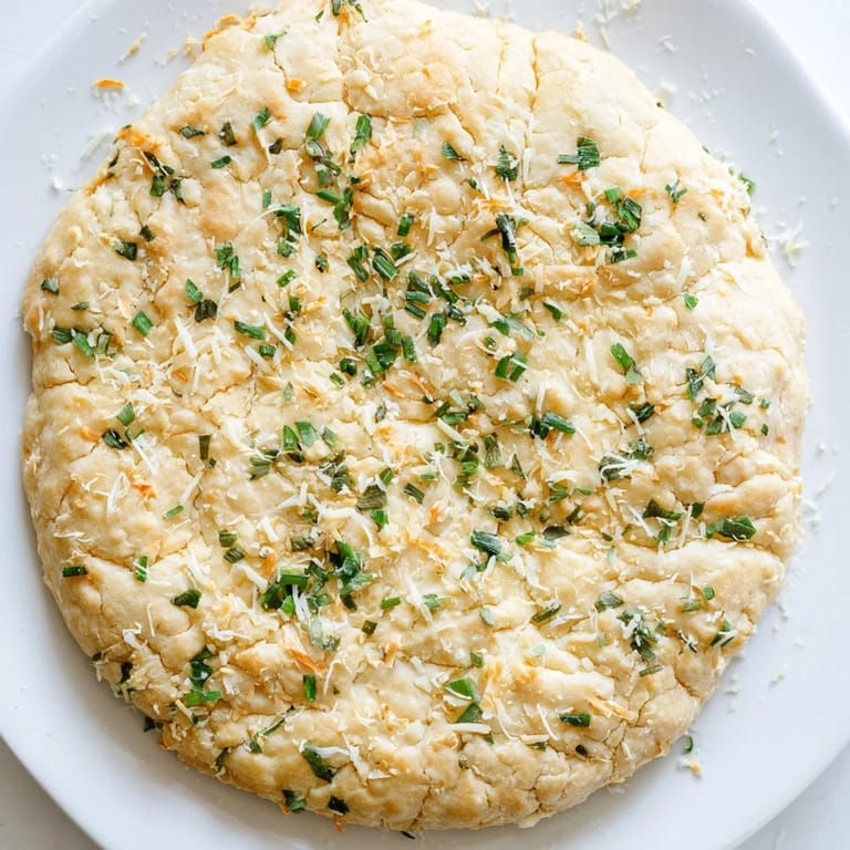 Warm, airy cloud bread savory toast, showcasing the garlic and herbs against a light interior.