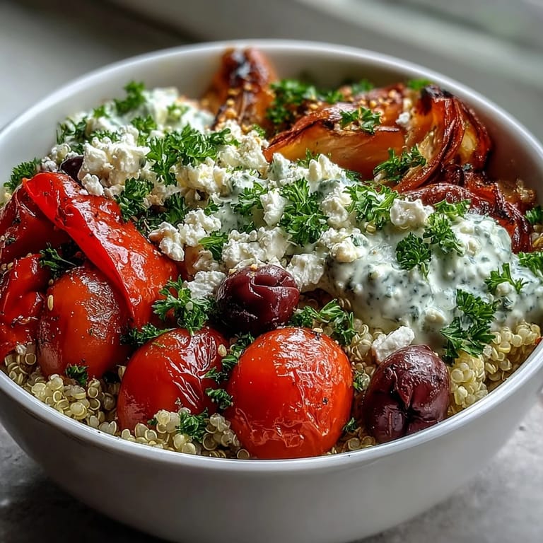 Healthy Mediterranean Buddha Bowl, a fresh and flavorful meal ready to be devoured.