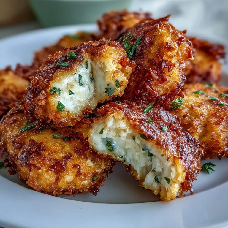 Asiago Panko Chicken Bites arranged on a platter with fresh parsley and lemon wedges for serving.