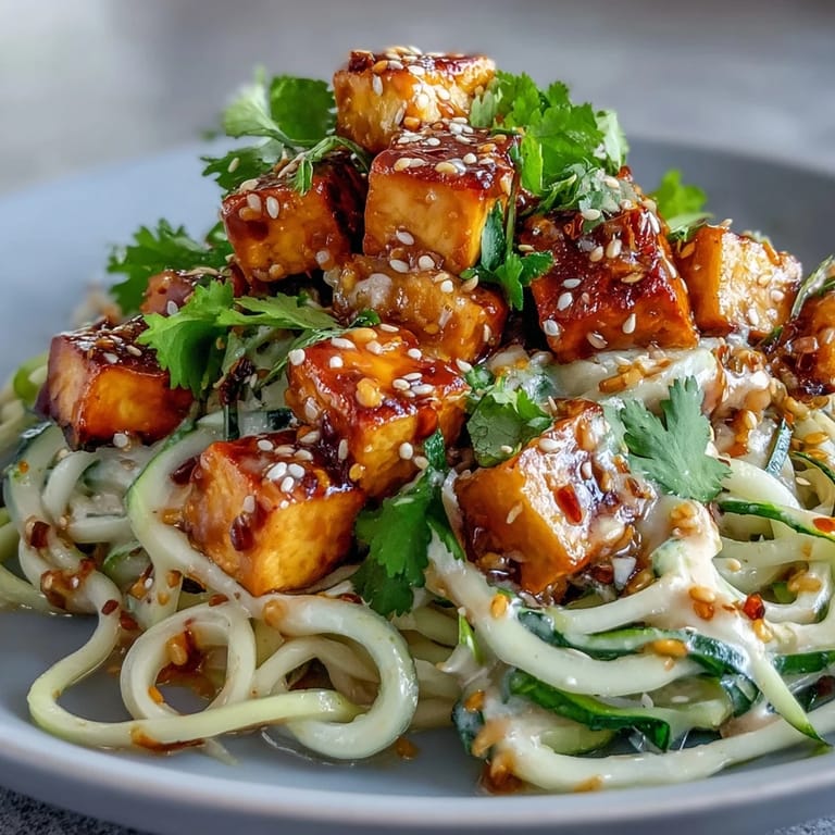 Served chilled, these TikTok-Style Chili Crisp Cucumber Noodle Bowls garnished with fresh cilantro and lime wedges.