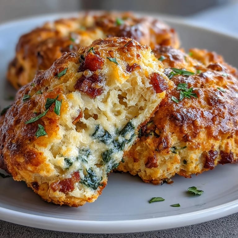 Fluffy biscuits loaded with Mediterranean sausage, feta, and sun-dried tomatoes—perfect for on-the-go mornings.  