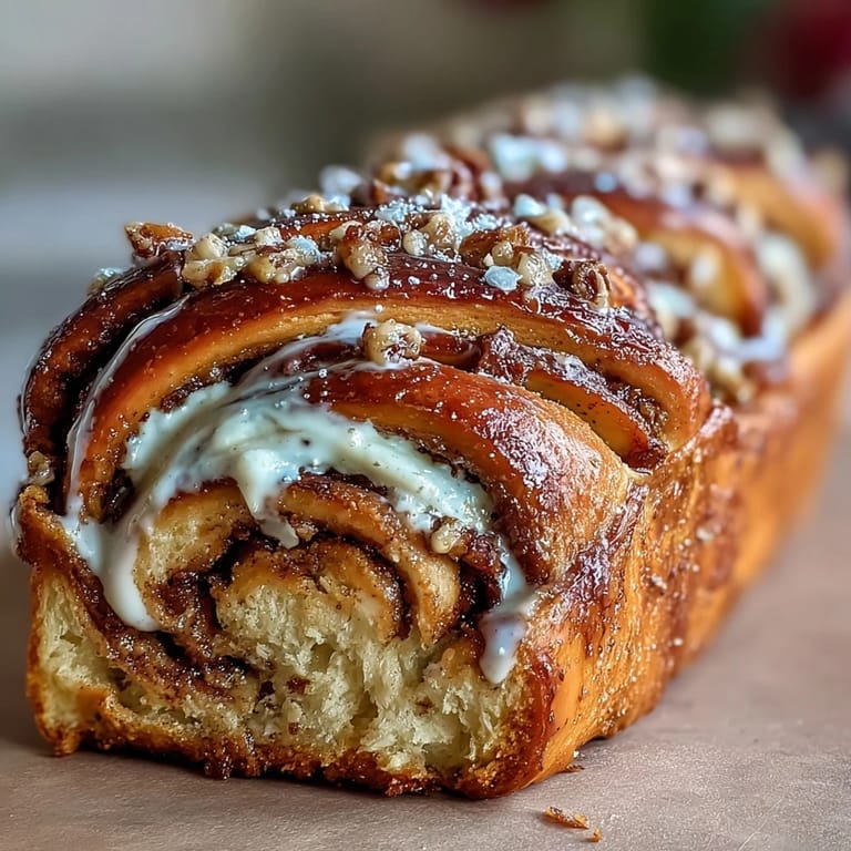 Festive King Cake Cinnamon Babka Loaf baked to perfection, featuring braided layers and a glossy glaze dusted with traditional Mardi Gras colors.