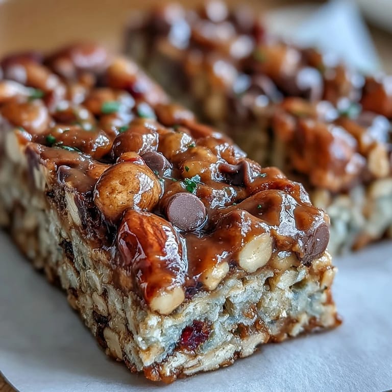 Wholesome Trail Mix Bars with Oats and Honey, featuring crunchy nuts and chewy dried fruit in every bite.