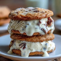 Creamy vanilla bean ice cream sandwiched between soft coffee cookies, inspired by the classic Frappuccino flavor.  