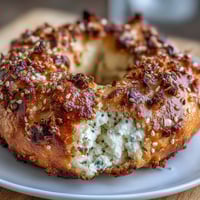 High-protein Greek yogurt bagels with everything seasoning baked golden brown and ready to enjoy for breakfast.