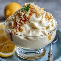 1. Lemon mousse cups with shortbread crumble, a zesty spring dessert layered with buttery golden topping.